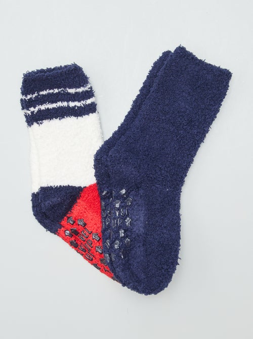 Calcetines antideslizantes de felpa - pack de 2 - Kiabi