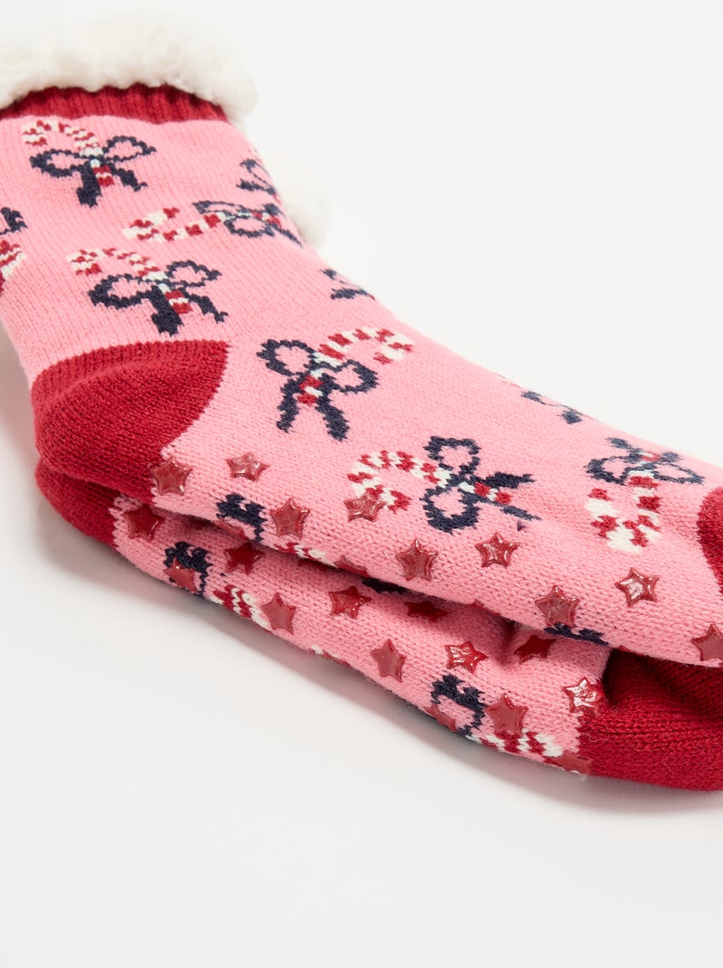 Calcetines antideslizantes de Navidad Rosa - Kiabi