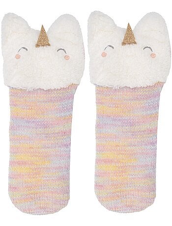 Calcetines antideslizantes Licorne muticolor en maille fille Isotoner