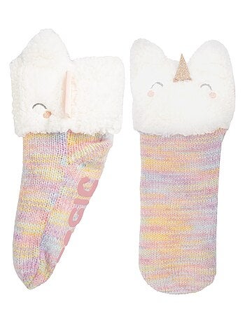 Calcetines antideslizantes Licorne muticolor en maille fille Isotoner