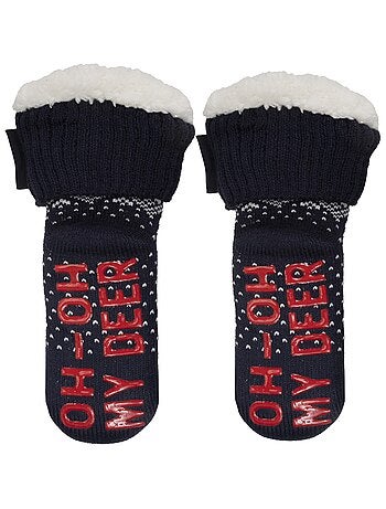 Calcetines antideslizantes Maille Noël - Picots antidérapants garçon Isotoner