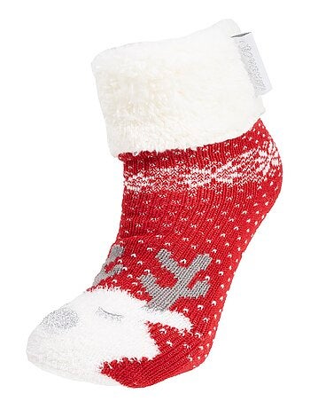 Calcetines antideslizantes Malla Noël - Puntos antideslizantes fille Isotoner