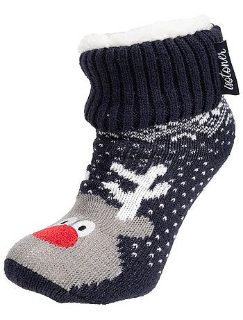 Calcetines antideslizantes Malla Noël - Puntos antideslizantes garçon Isotoner