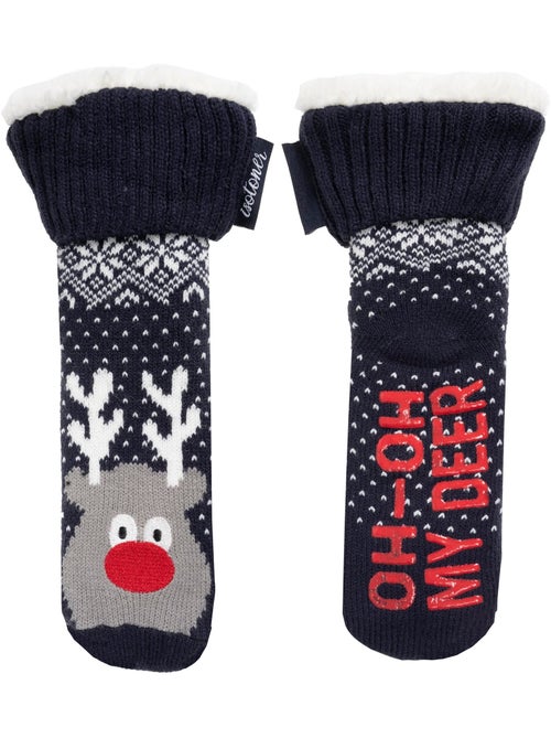 Calcetines antideslizantes Malla Noël - Puntos antideslizantes garçon Isotoner - Kiabi