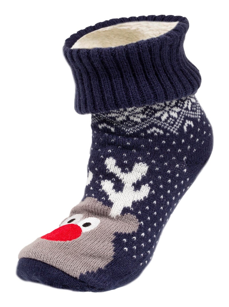Calcetines antideslizantes Navidad - Relleno garçon Isotoner Azul marino - Kiabi