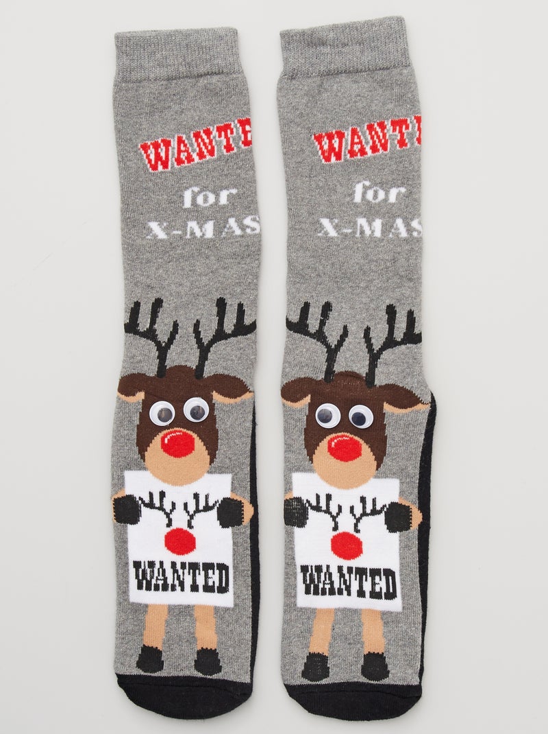 Calcetines antideslizantes 'Navidad' BEIGE - Kiabi