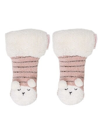 Calcetines antideslizantes Piel de oveja de punto rubor fille Isotoner