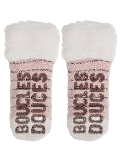 Calcetines antideslizantes Piel de oveja de punto rubor fille Isotoner - Kiabi