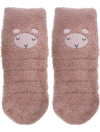 Calcetines antideslizantes Piel de oveja de punto rubor fille Isotoner