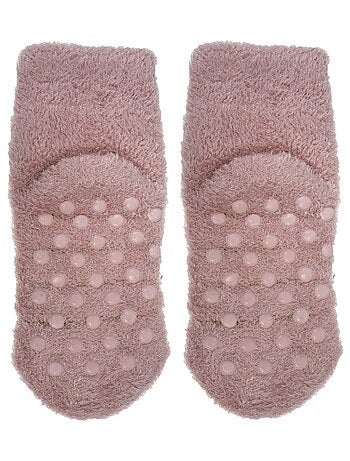 Calcetines antideslizantes Piel de oveja de punto rubor fille Isotoner