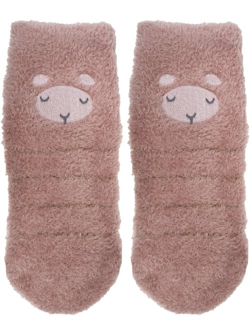 Calcetines antideslizantes Piel de oveja de punto rubor fille Isotoner - Kiabi