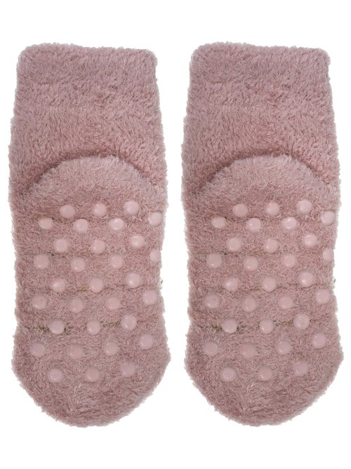 Calcetines antideslizantes Piel de oveja de punto rubor fille Isotoner - Kiabi