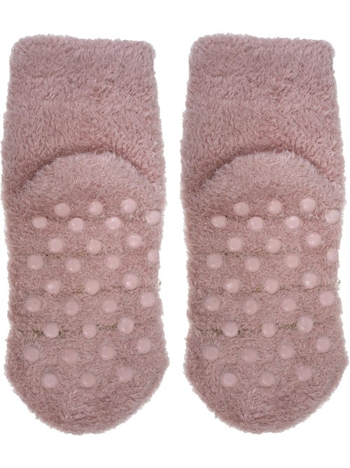 Calcetines antideslizantes piel de oveja de punto rubor fille - Kiabi