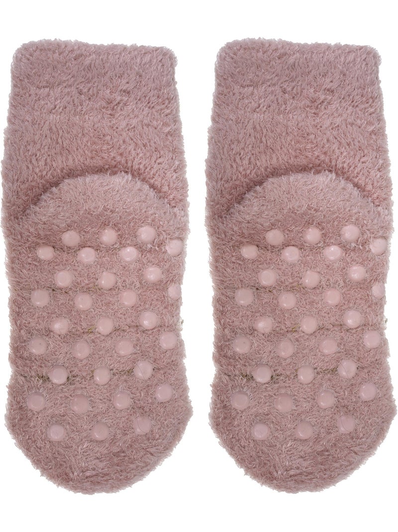 Calcetines antideslizantes piel de oveja de punto rubor fille Rubor - Kiabi