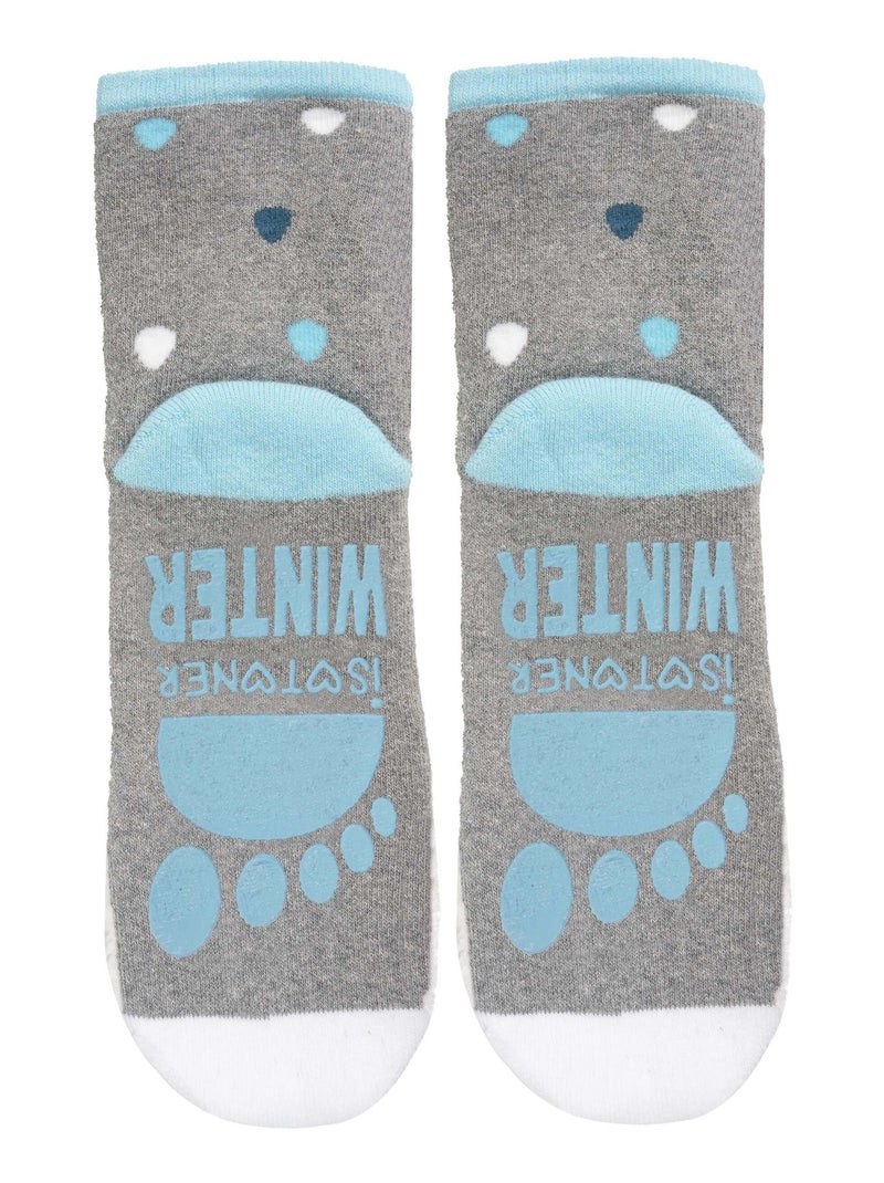 Calcetines antideslizantes Pingüino - Algodón mixte enfant Isotoner Gris jaspeado - Kiabi