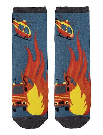 Calcetines antideslizantes Pompier - coton garçon Isotoner