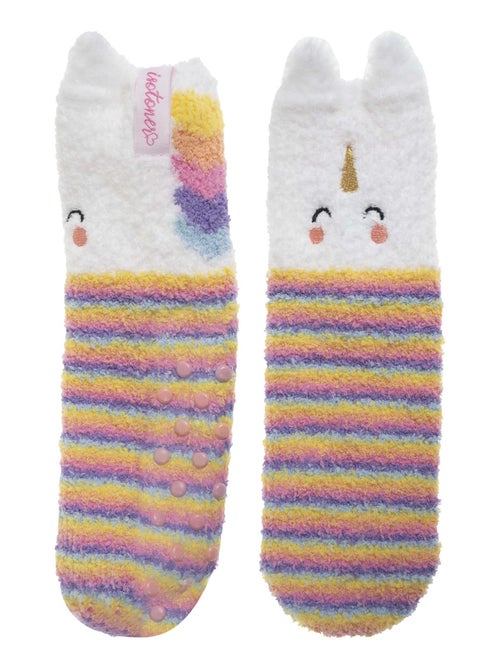 Calcetines antideslizantes Unicornio multicolor de punto fille Isotoner - Kiabi
