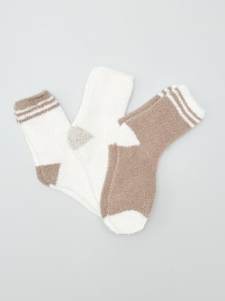 Calcetines bicolores de felpa - pack de 3