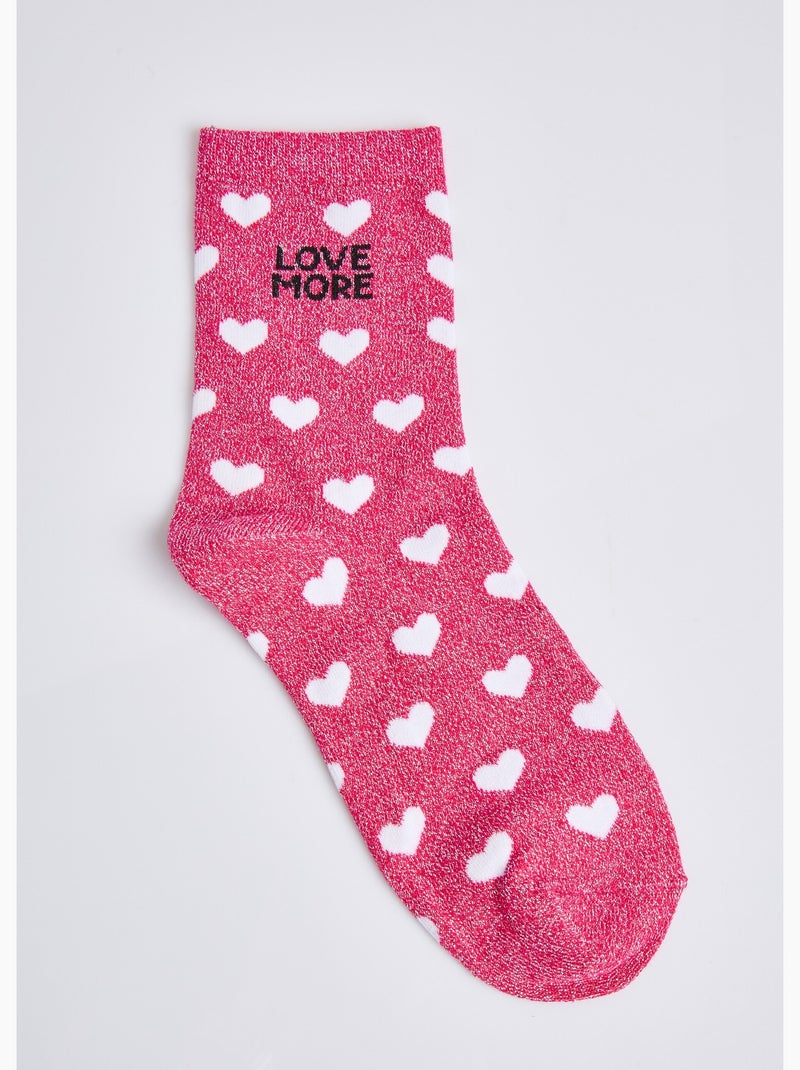 Calcetines brillantes con mensaje - AFIBEL Rosa fucsia - Kiabi