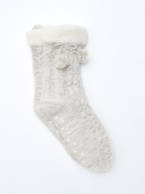 Calcetines cálidos forrados antideslizantes - Kiabi