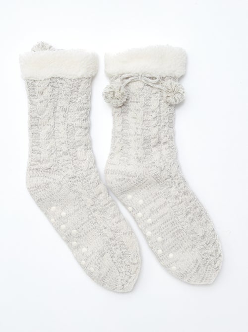 Calcetines cálidos forrados antideslizantes - Kiabi