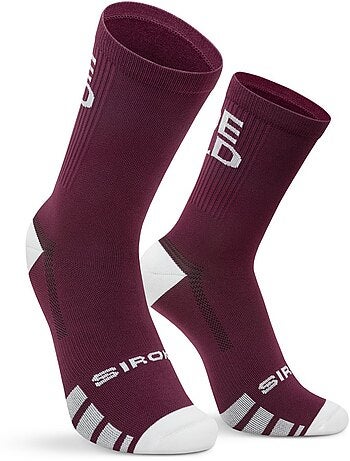 Calcetines caña media gravel ciclismo hombre y mujer gs2 burgundy