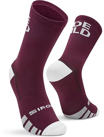 Calcetines caña media gravel ciclismo hombre y mujer gs2 burgundy