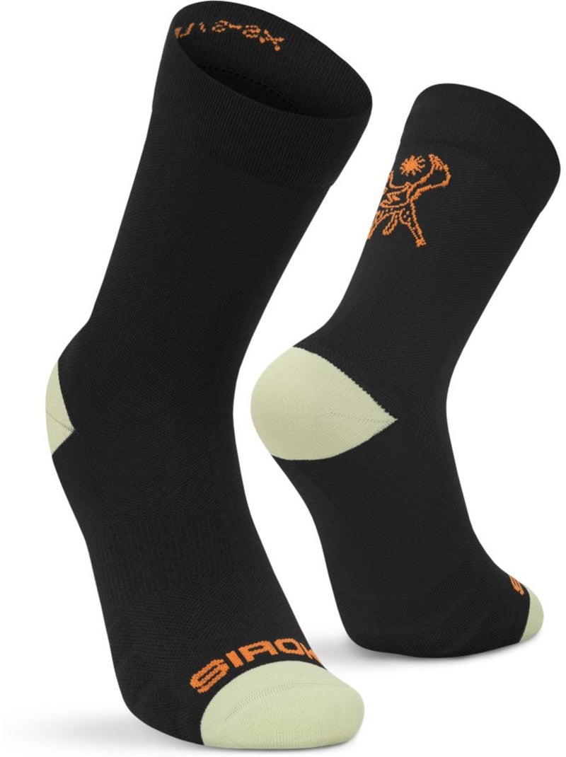 Calcetines cicloturismo media caña ciclismo hombre y mujer st1 Negro - Kiabi