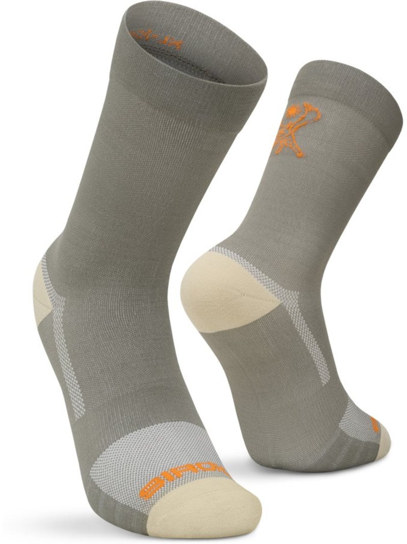 Calcetines cicloturismo media caña ciclismo hombre y mujer st1 Verde - Kiabi
