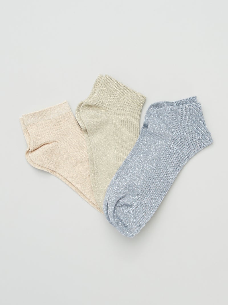 Calcetines con brillos - Pack de 3 MARRON - Kiabi