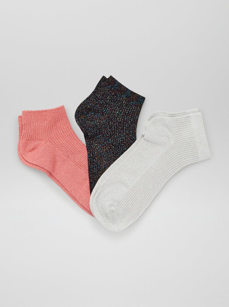 Calcetines con brillos - Pack de 3 ROSA - Kiabi
