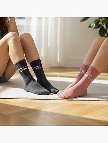 Calcetines con Brillos Mujer Mensaje Humorístico Pack de 2 Pares