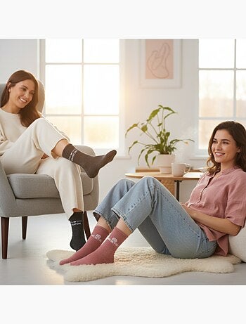 Calcetines con Brillos Mujer Mensaje Humorístico Pack de 2 Pares