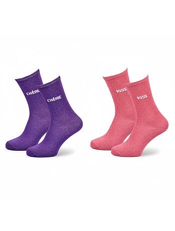 Calcetines con Brillos Mujer Mensaje Humorístico Pack de 2 Pares