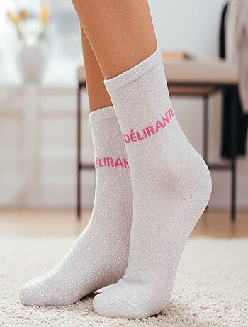 Calcetines con Brillos Mujer Mensaje Humorístico Pack de 5 Pares