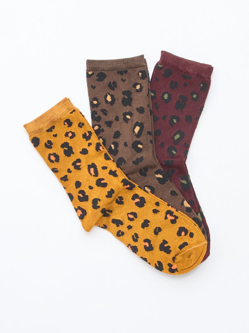 Calcetines con estampado de leopardo Marron - Kiabi