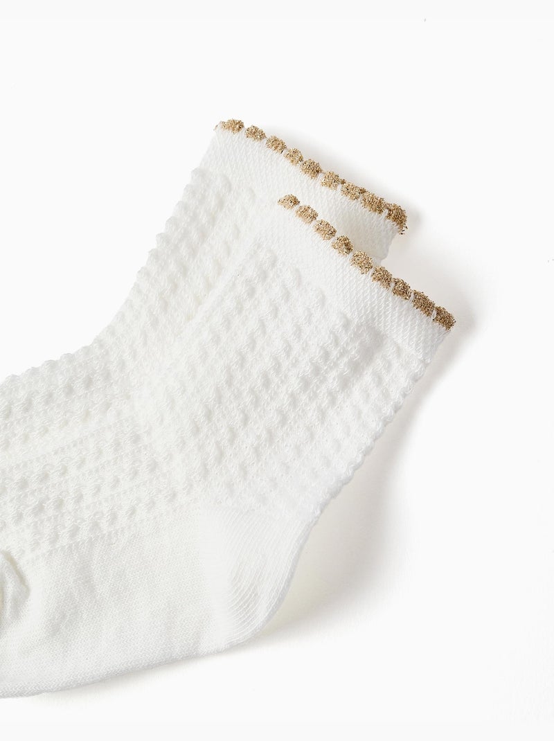 Calcetines con jacquard y lurex Blanco - Kiabi
