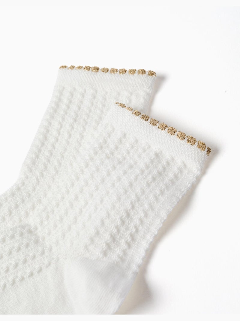 Calcetines con jacquard y lurex Blanco - Kiabi