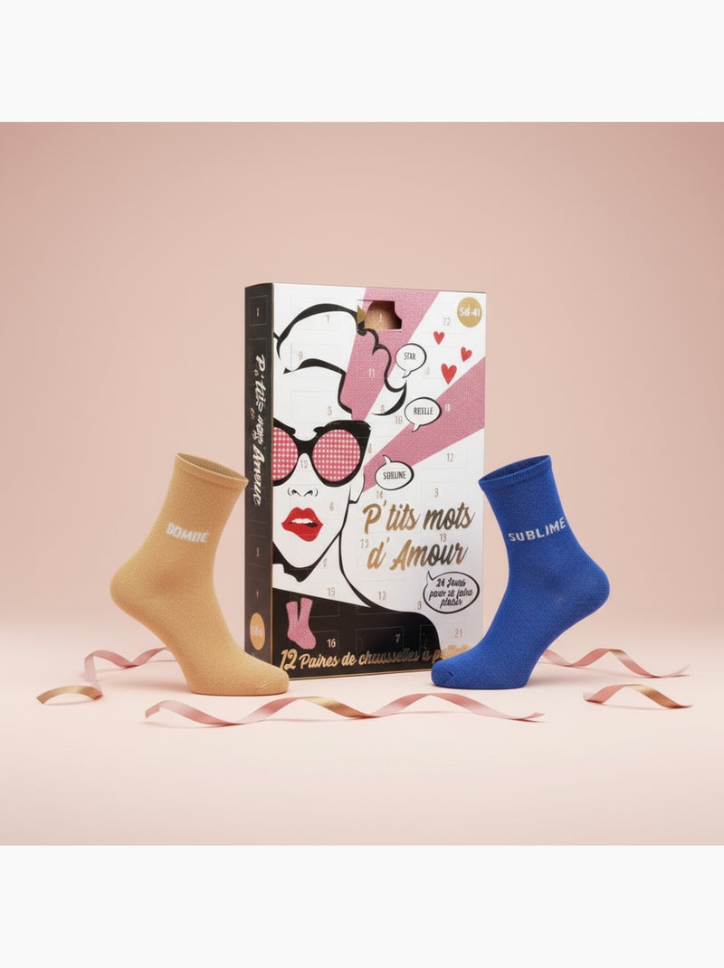 Calcetines con lentejuelas ozabi calendario adviento - pack 12 pares Multicolor - Kiabi