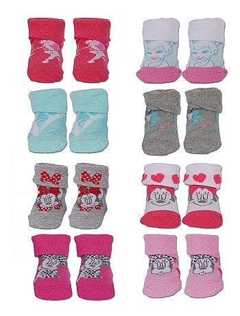 Calcetines con puño bebe recién nacido Disney pack de 8