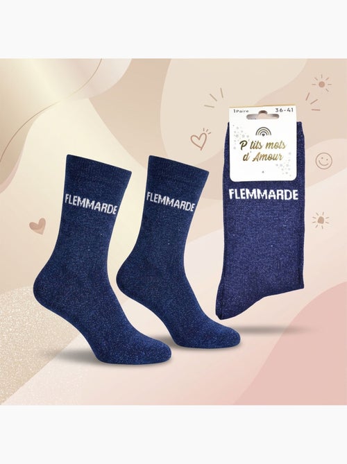 Calcetines con purpurina Mujer Mensaje Humorístico - Kiabi