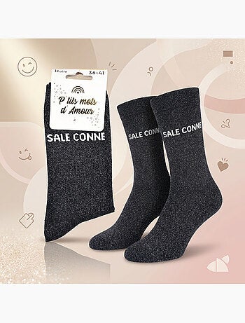 Calcetines con purpurina Mujer Mensaje Humorístico