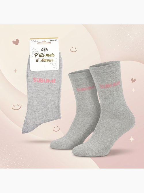 Calcetines con purpurina Mujer Mensaje Humorístico - Kiabi