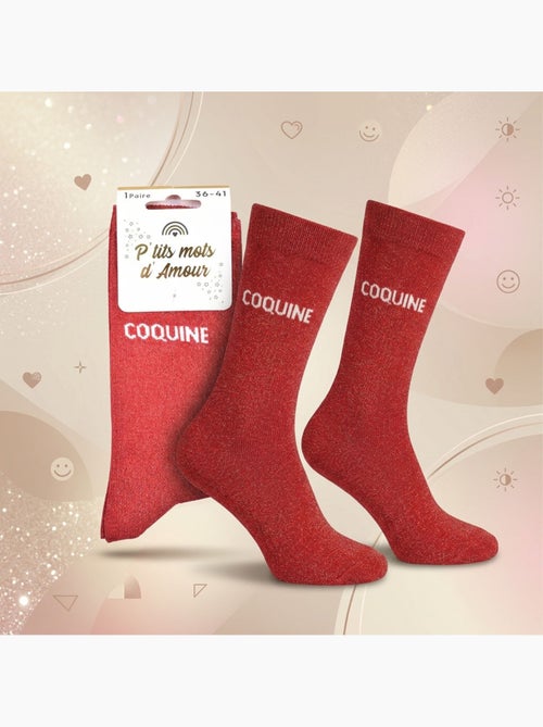 Calcetines con purpurina Mujer Mensaje Humorístico - Kiabi
