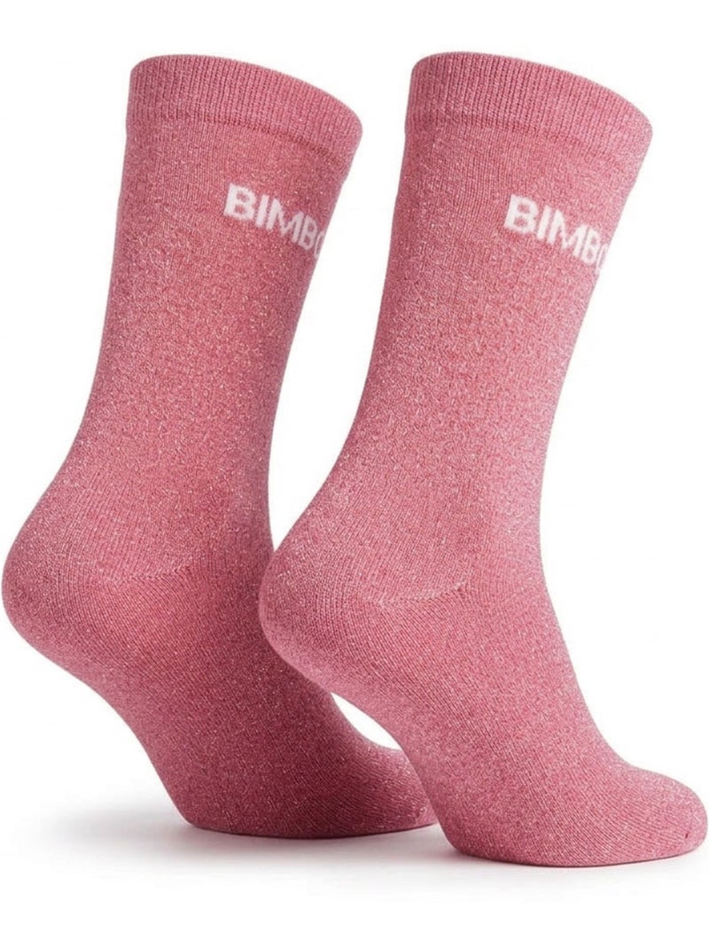 Calcetines con purpurina Mujer Mensaje Humorístico Rosa - Kiabi
