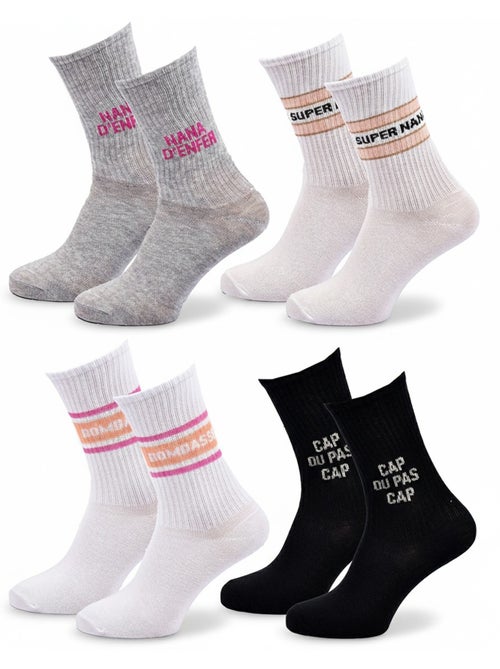 Calcetines con purpurina para mujer con mensaje humorístico. Paquete de 4 pares - Kiabi