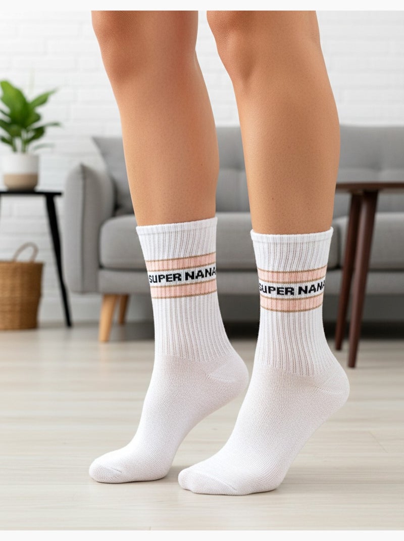 Calcetines con purpurina para mujer con mensaje humorístico. Paquete de 4 pares Gris blanco negro - Kiabi