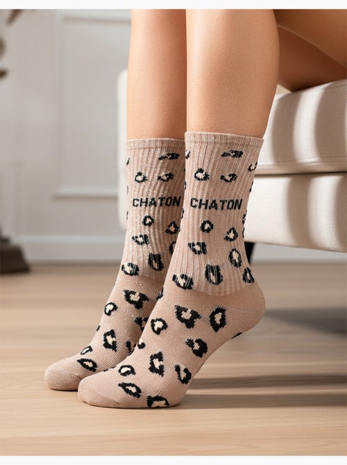Calcetines con purpurina para mujer con mensaje humorístico. Paquete de 4 pares - Kiabi