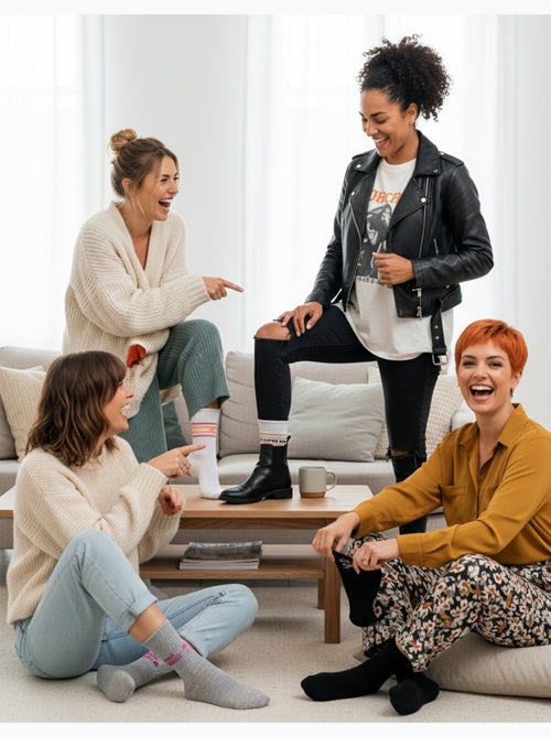 Calcetines con purpurina para mujer con mensaje humorístico. Paquete de 8 pares - Kiabi