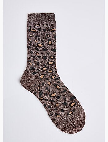 Calcetines con purpurina y estampado de leopardo - AFIBEL